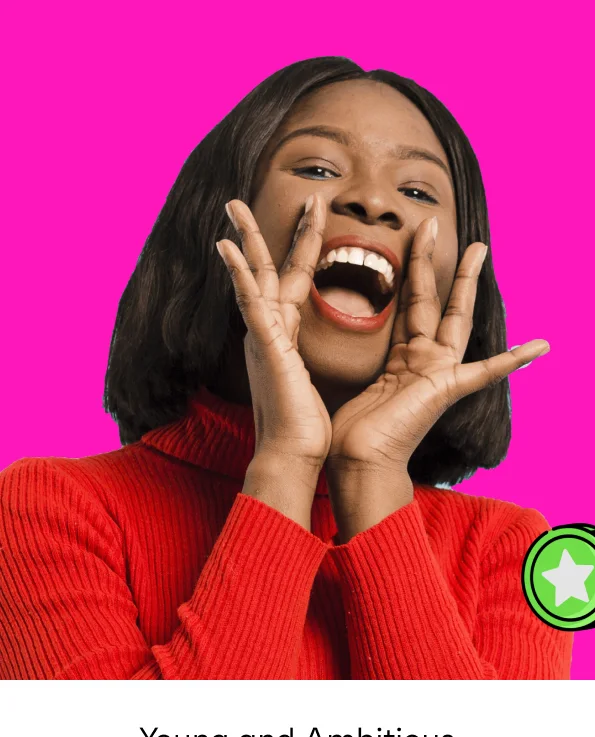 Excited young woman